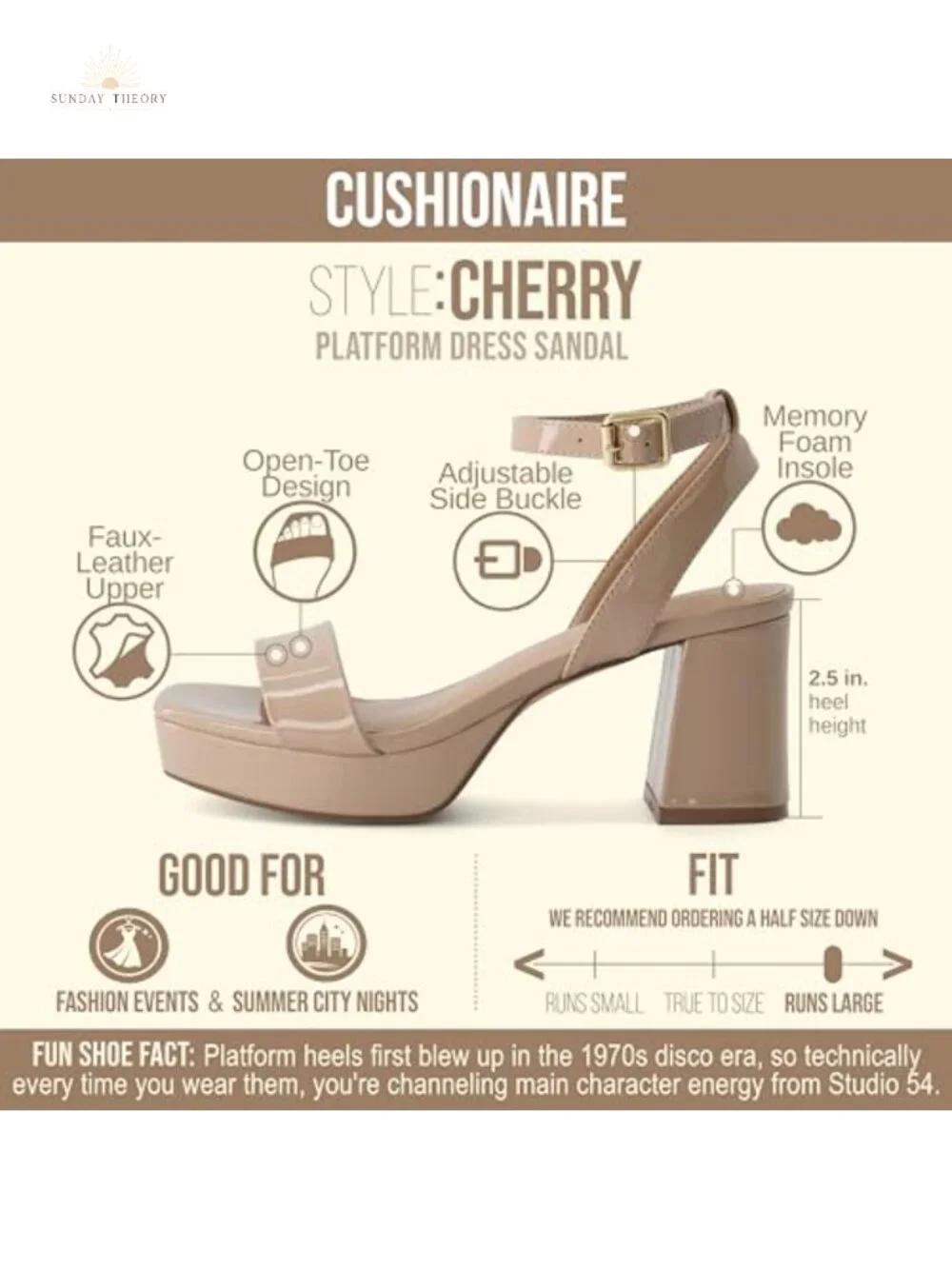 Women's Cherry Platform Sandals with Memory Foam & Adjustable Ankle Strap